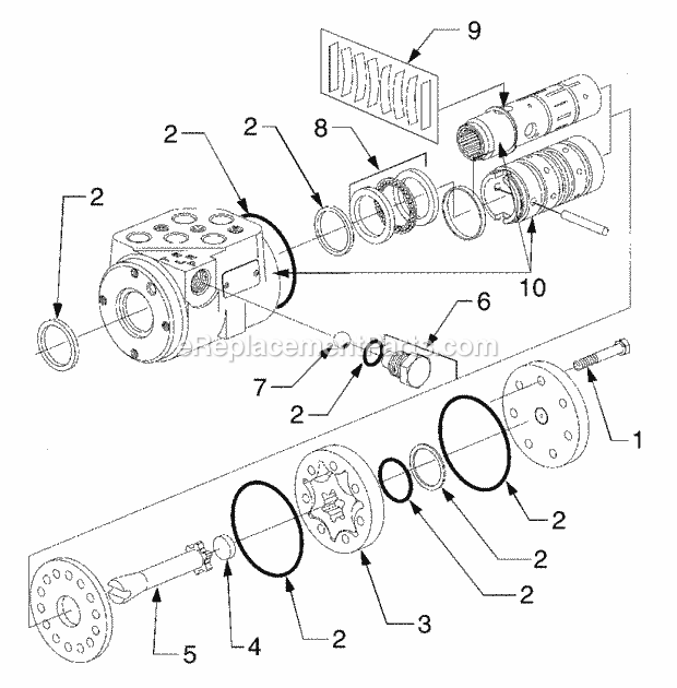 Hydraulic Steering Pump Diagram and Parts List for 3185 14A-665-100 Cub Cadet Lawn Tractor